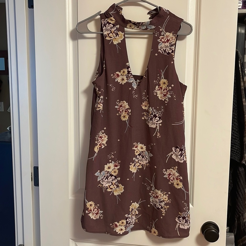 purple floral dress